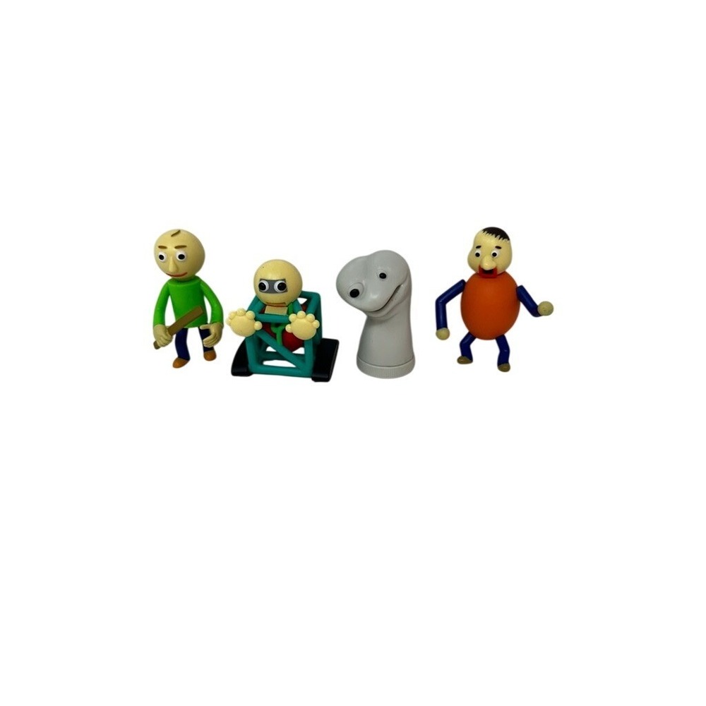 Baldi's Basics Action Figure Lot Baldi 1st Prize Sock Puppet It's a Bully 4pc